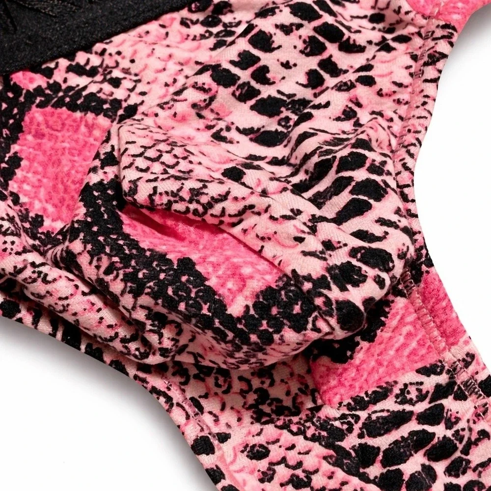 Jockmail Medium (27-30)‎ Pink Snakeskin Backless Brief Jockstrap JM318 New